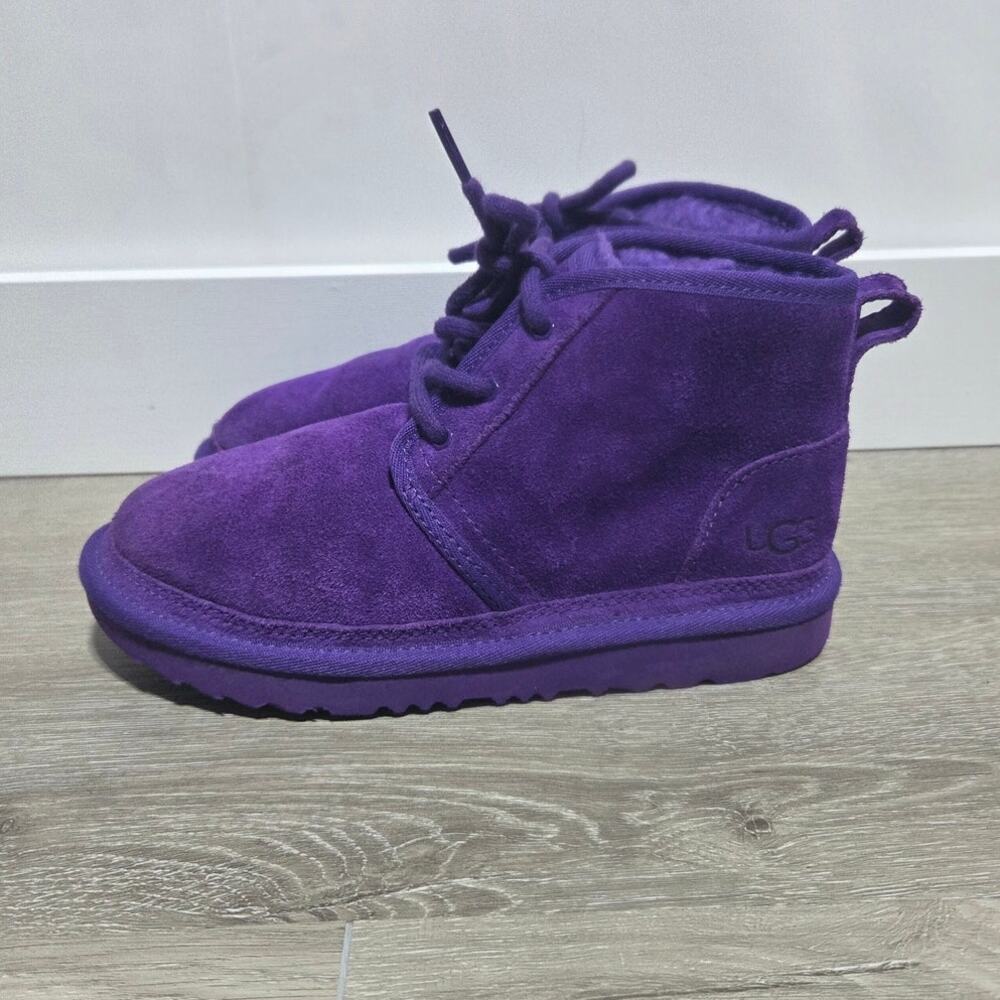 UGG Neumel II Purple Suede Lace Up Big Kids Boots Youth Size 2